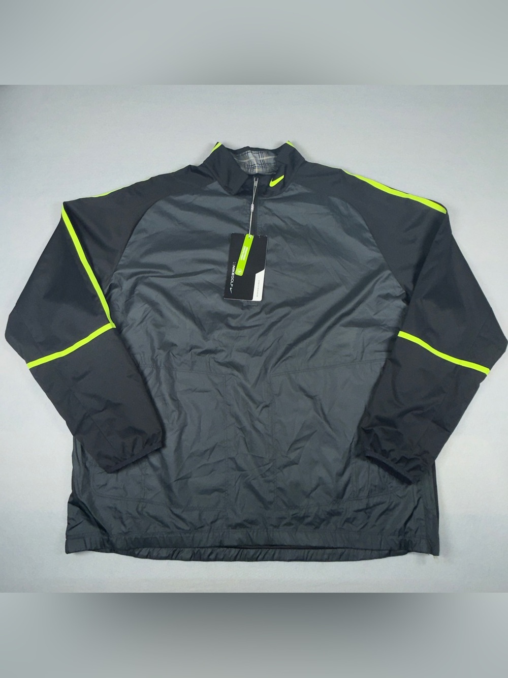 Men's NWT Nike Golf Stretch Windwear Rain Quarter Jacket-Size XXL Black